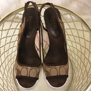 COACH SYDNEY Slingback Wedge Sandals In 7B